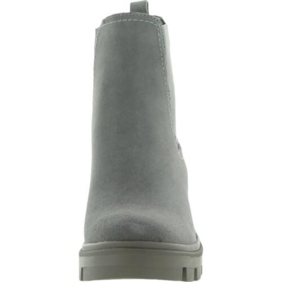 SPLENDID Melisa Suede Gray Combat Chunky Heel Chelsea Boots Shoes Booties - Picture 2 of 10